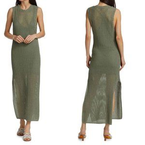 New Rag & Bone Riley Crochet Midi Dress in Sage Green Size X-Small